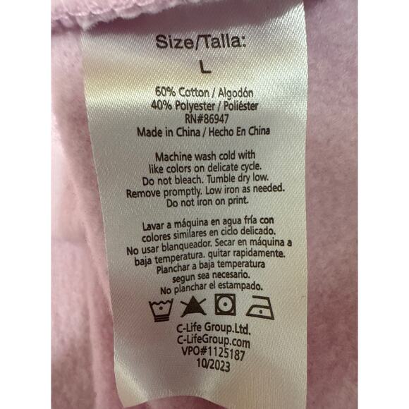 Nickelodeon Pink Spongebob Squarepants Long Sleeve Fleece Sweatshirt Top Size L - Picture 6 of 6